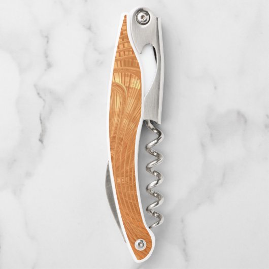 Abstracte Golden Waves Kurkentrekker (Achterkant)