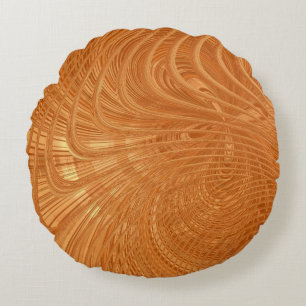 Abstracte Golden Waves Round Pillow Rond Kussen