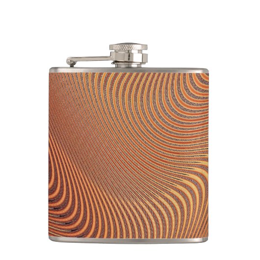 Abstracte Golden Wavy Art Flask Heupfles (Voorkant)