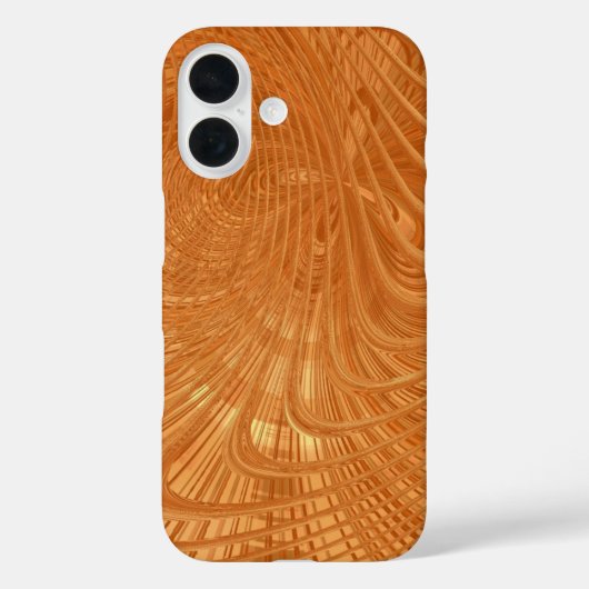 Abstracte Golden Wavy Art iPhone hoesje (Achterkant)