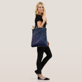 Abstracte golf en geometriepatroon tote bag (Op model)
