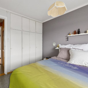 Abstracte golf gele blauwe naam fleece deken