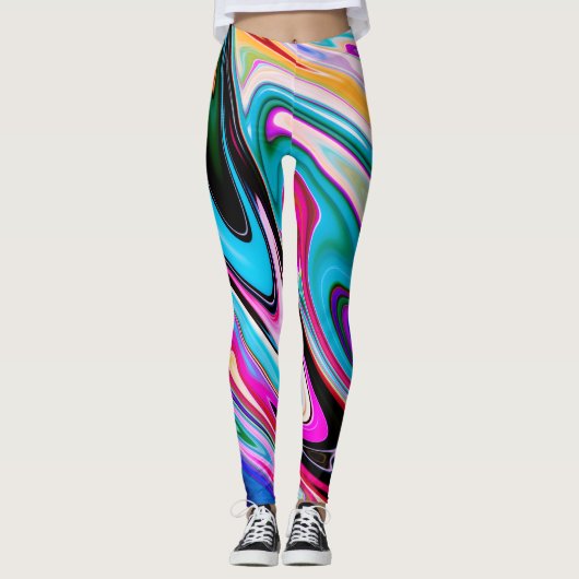 Abstracte golf marmeren steen leggings (Voorkant)