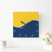 Abstracte golf, modern, eenvoudig, elegant design vierkante klok (Huis)