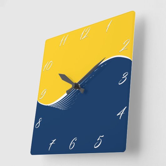 Abstracte golf, modern, eenvoudig, elegant design vierkante klok (Hoek)