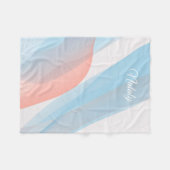 Abstracte golf roze blauw naam fleece deken (Voorkant (Horizontaal))