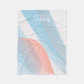 Abstracte golf roze blauw naam fleece deken (Voorkant)