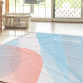 Abstracte golf roze blauw naam fleece deken