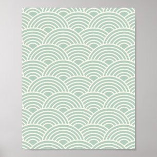 Abstracte golfbogen maken groene lijnen mogelijk poster