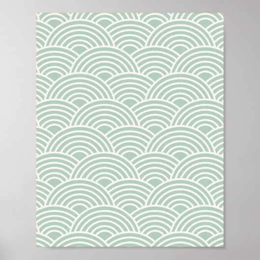 Abstracte golfbogen maken groene lijnen mogelijk poster (Voorkant)