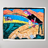 abstracte golfkleur poster (Voorkant)