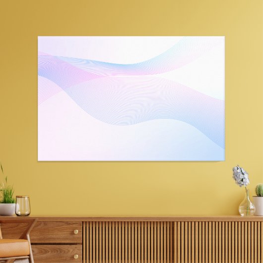 Abstracte golflengte Roze Blauw Canvas Afdruk (Insitu (Woonkamer))