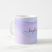 Abstracte golflengte Roze Blauw Koffiemok (Voorkant links)