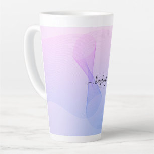 Abstracte golflengte Roze Blauw Latte Mok