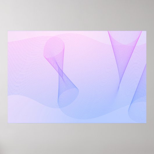 Abstracte golflengte Roze Blauw Poster (Voorkant)