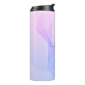 Abstracte golflengte Roze Blauw Thermosbeker (Gedraaid links)