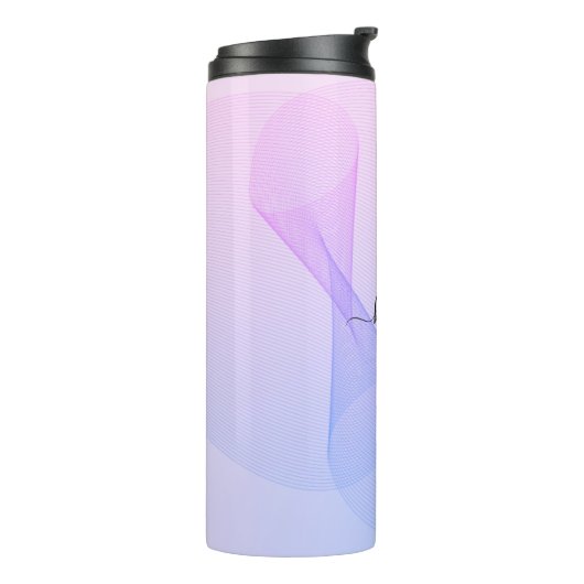 Abstracte golflengte Roze Blauw Thermosbeker (Gedraaid links)