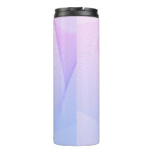 Abstracte golflengte Roze Blauw Thermosbeker (Achterkant)