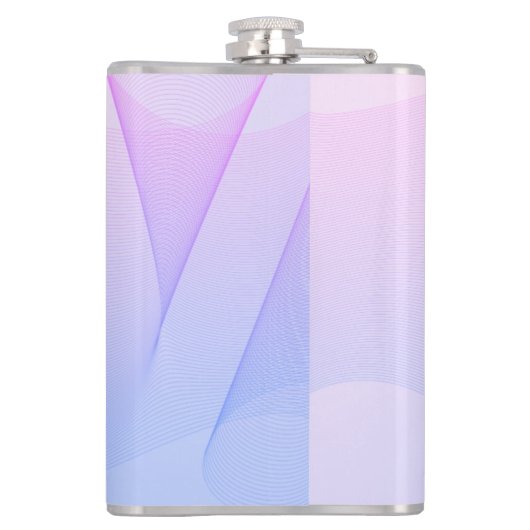 Abstracte golflengte roze blauwe kolf heupfles (Achterkant)