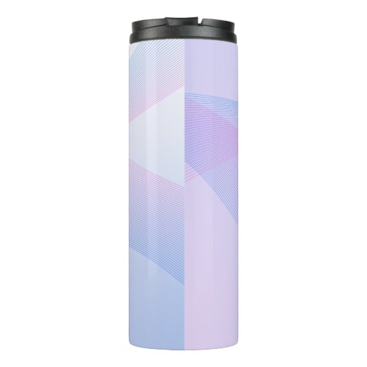 Abstracte golflengte roze blauwe thermische tromme thermosbeker (Achterkant)