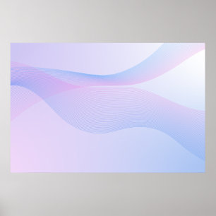 Abstracte golflens Roze Blauw Poster