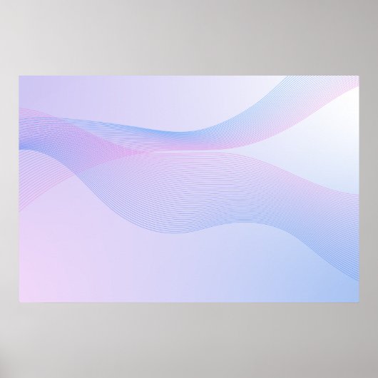 Abstracte golflens Roze Blauw Poster (Voorkant)
