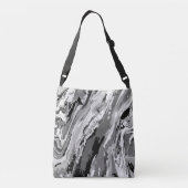 Abstracte golflijnpatronen crossbody tas (Achterkant)