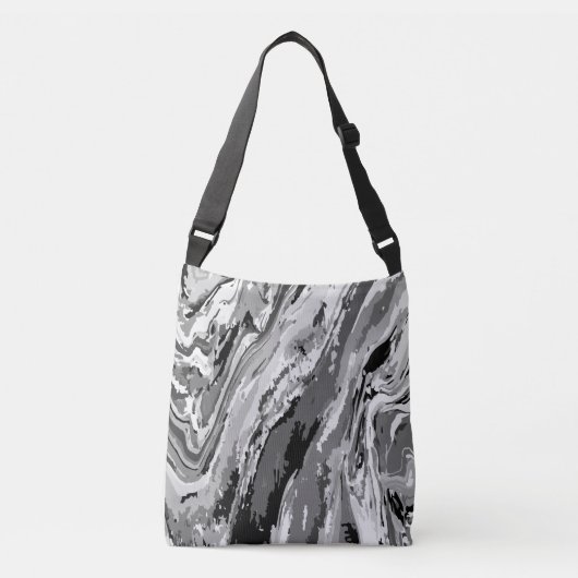 Abstracte golflijnpatronen crossbody tas (Voorkant)