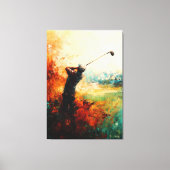 Abstracte golfspeler kunst canvas afdruk (Voorkant)