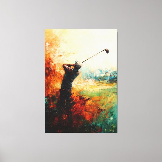 Abstracte golfspeler kunst canvas afdruk (Voorkant)
