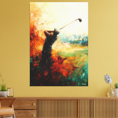 Abstracte golfspeler kunst canvas afdruk (Insitu (Woonkamer))