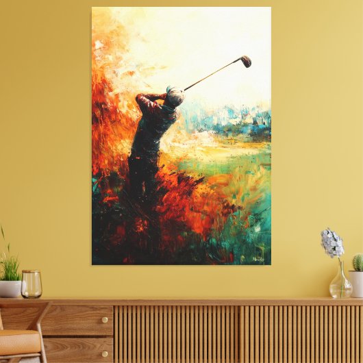 Abstracte golfspeler kunst canvas afdruk (Insitu (Woonkamer))