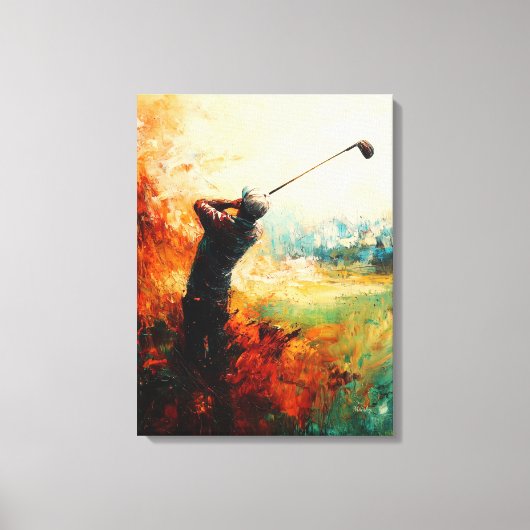 Abstracte Golfspeler Kunst Canvas Afdruk (Voorkant)