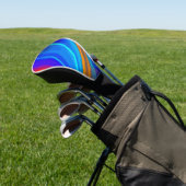 Abstracte golfstijl met blauwe, gele en rode golve golfheadcover (Insitu)