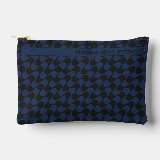 Abstracte golven blauw en zwart met tekst etui (Voorkant)