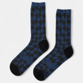 Abstracte golven blauw en zwart met tekst sokken (Links)