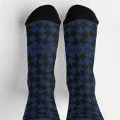 Abstracte golven blauw en zwart met tekst sokken (Top)