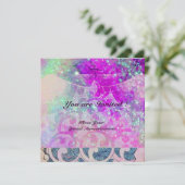 ABSTRACTE GOLVEN Blauw,Paars Roze Trouwfeest Parti Kaart (Staand voorkant)