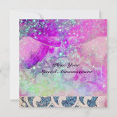 ABSTRACTE GOLVEN Blauw,Paars Roze Trouwfeest Parti Kaart (Achterkant)