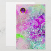 ABSTRACTE GOLVEN Blauwgroen Blauw, Roze Paarse Ede Briefpapier (Voorkant / Achterkant)