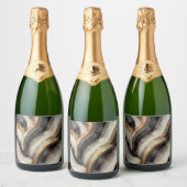 abstracte golven champagnefles label sparkling wijnetiket (Flessen)