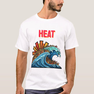 Abstracte golven Crowd "Hittegolven" Kunstwerk Gra T-shirt