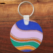 Abstracte golven draadloze oplader sleutelhanger (Voorkant)