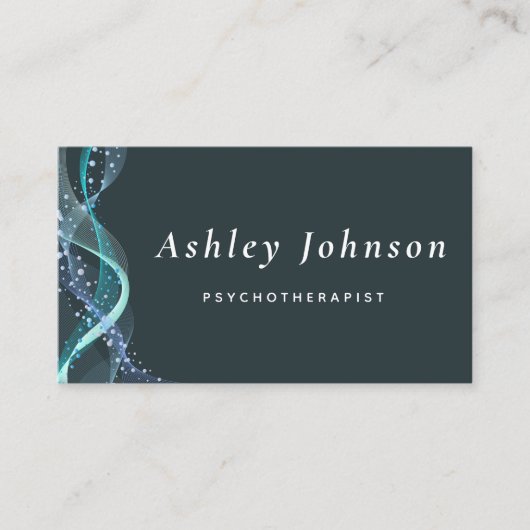 Abstracte golven en luchtbelletjes Psychotherapeut Visitekaartje (Voorkant)