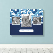 Abstracte golven | Familie Foto's en tekst| Monogr Canvas Afdruk (Insitu (Houten vloer))