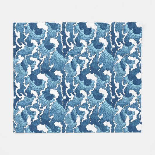 Abstracte golven fleece deken (Voorkant (Horizontaal))