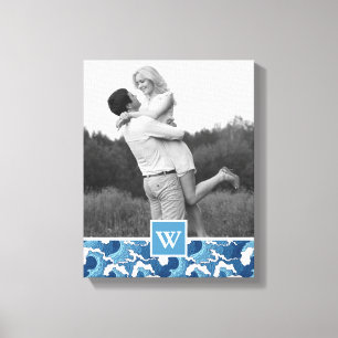 Abstracte golven   Foto met Monogram   Monogram Canvas Afdruk
