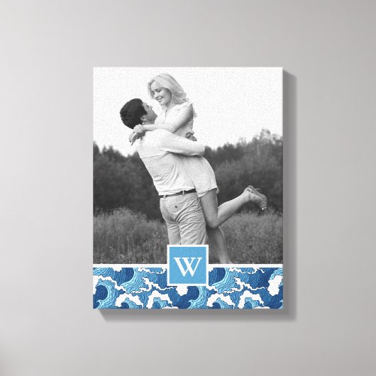 Abstracte golven | Foto met Monogram | Monogram Canvas Afdruk (Voorkant)