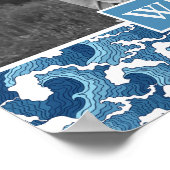 Abstracte golven | Foto met Monogram | Monogram Poster (Hoek)