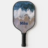 abstracte golven - gepersonaliseerd pickleball paddle (Achterkant)